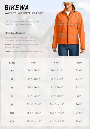 Vista 7 de Bikewa Chaqueta impermeable para mujer, rompevientos, ligera, resistente al viento, reflectante, plegable, con capucha