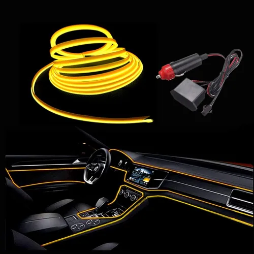 Vista 15 de MaxLax Tira de Iluminación LED de Neón Azul para Interior de Auto - 9.84 Pies de Cable EL de 12V Flexible con Protección de Fusible Integrada