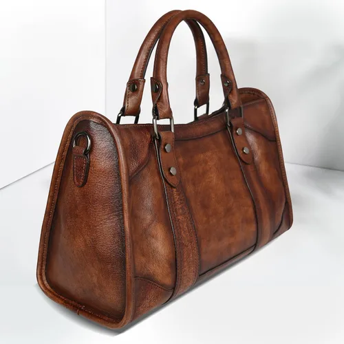 Vista 9 de Iswee Bolsos satchel para mujeres, bolso de hombro de cuero genuino, carteras de cuero Hobo, bolsos cruzados, cartera vintage, bolso tote