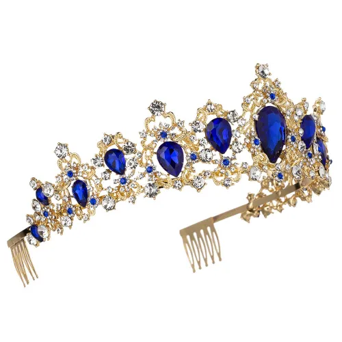 Vista 3 de Coronas rosadas de princesa dulce para mujeres y niñas, con diamantes de imitación de cristal, disfraz de reina, fiesta, festival, boda, tiaras