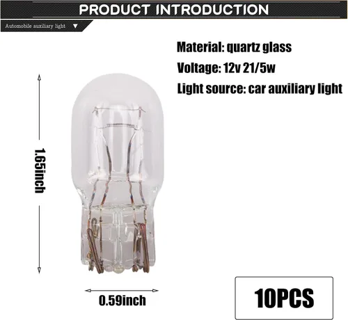 Vista 2 de gunhunt Automobive T20 1891/7443 - Bombilla de freno de doble alambre, 12 V, 21/5 W, luz trasera de señal de giro ultrabrillante, indicador DRL
