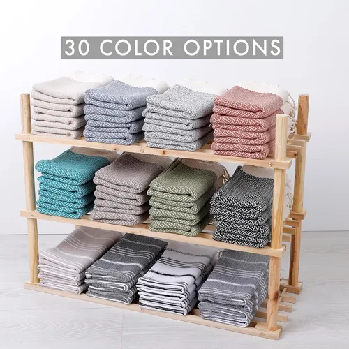 Vista 8 de Evelynen - Juego de 2 toallas de mano turcas para baño y cocina, toallas de mano bohemias con bucles para colgar, para cara, té, plato, cocina