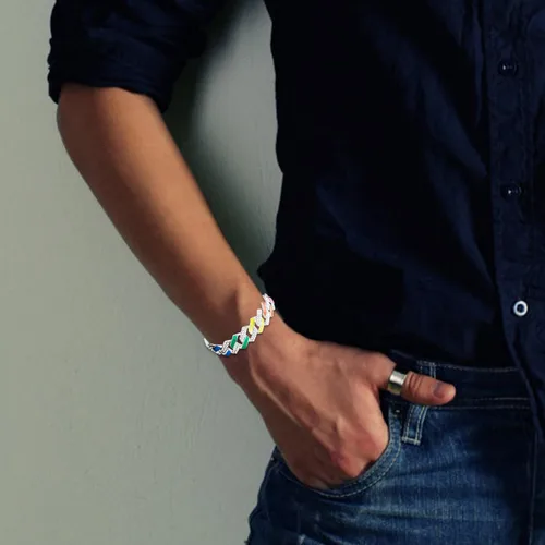 Vista 2 de YBMYCM - Collar cubano de mariposa, collares de cristal, cadena de eslabones cubanos, mariposa brillante para mujeres y hombres, joyería de rapero