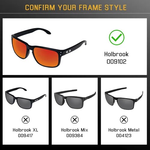 Vista 2 de Lentes de repuesto para gafas de sol Oakley Holbrook OO9102 polarizadas 100% de ajuste perfecto Fácil de instalar