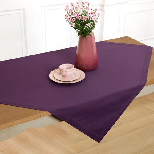 Vista 23 de Solino Home Mantel de lino de algodón, dobladillo blanco, 52 x 52 pulgadas