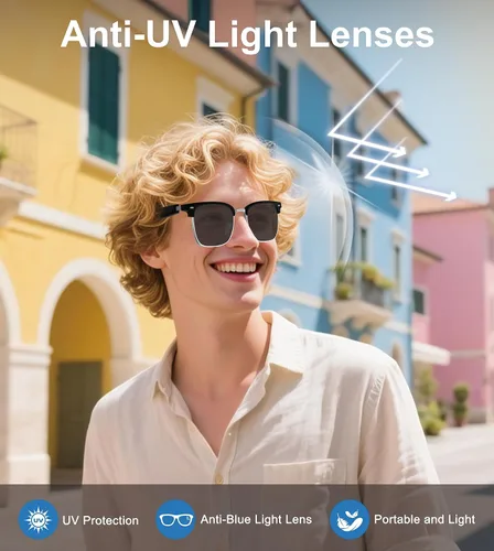 Vista 12 de Gafas de sol inteligentes, gafas Bluetooth 5.4 para hombres y mujeres