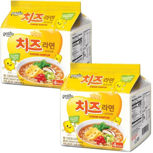 Vista 3 de Paquete de 8 fideos Ramyun Paldo Cheese Fromage, 3.92 onzas