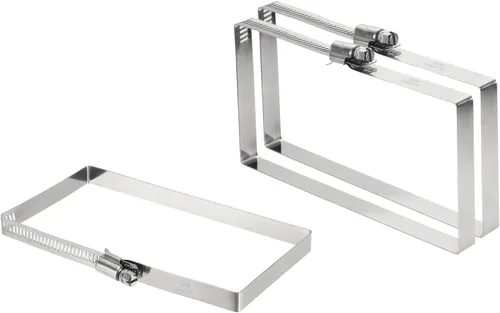 Vista 24 de uxcell 2 abrazaderas de manguera rectangulares de acero inoxidable 304, ajustables de 2 x 2 pulgadas, abrazaderas de tubo de conducto de engranaje