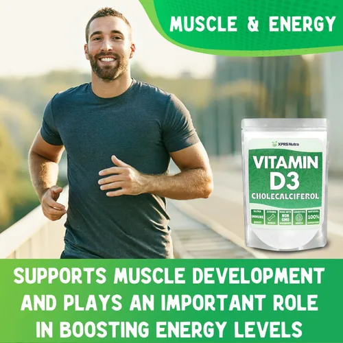 Vista 4 de XPRS Nutra Vitamina D3 en polvo (colecalciferol) - VIT D sin sabor para huesos e inmunidad - Vitamina para la función muscular - Suplementos