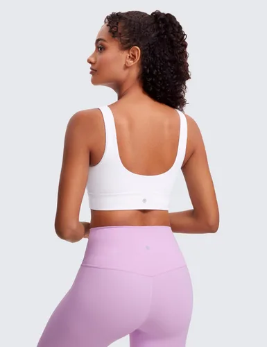 Vista 132 de CRZ YOGA Butterluxe - Brasier deportivo con espalda en U para mujer, cuello redondo, acolchado, de bajo impacto, para yoga, entrenamiento