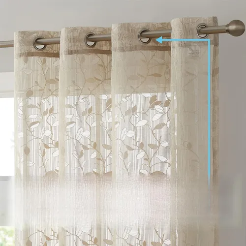 Vista 16 de HLC.ME Joyce - Cortina de encaje transparente para cocina, cafetería, para ventanas pequeñas, cocina y baño, 30 pulgadas de ancho x 36 pulgadas