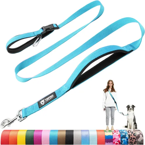 Vista 17 de TSPRO Correa táctica para perro, manos libres, resistente, ajustable, con mango acolchado y cierre de seguridad de metal para caminar, correr