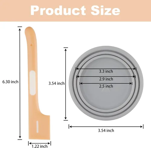 Vista 2 de KALAMANDA 6 tapas para latas de comida para mascotas con cuchara mezcladora para perros y gatos, tapas universales de silicona para alimentos