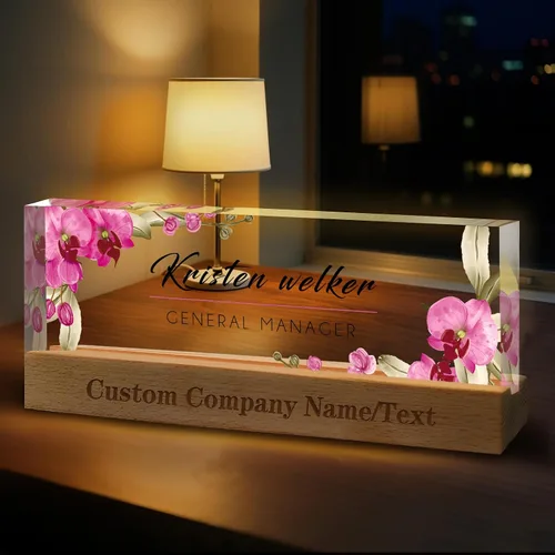 Vista 10 de Regalos personalizados para el día del jefe para hombres y mujeres, placa de nombre personalizada para escritorio, regalos personalizados