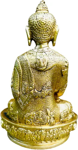 Vista 2 de QT S Buddha - Estatua de meditación de latón antigua 9 en ídolo de Buda tibetano para la paz, meditación y protección, escultura tradicional