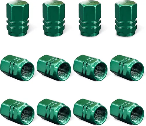 Vista 14 de Ziciner 8 PCS Tapas de Vástago de Válvula de Neumático de Coche, Cubiertas de Válvula de Rueda de Aleación de Aluminio con Anillo O de Goma, Juego
