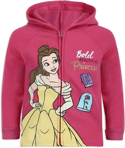 Vista 2 de Disney Princess - Conjunto de 2 piezas con capucha y manga larga con cremallera para niñas pequeñas
