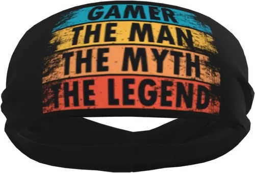 Vista 4 de Gamer The Man The Myth The Legend Headband for Men Women Sports Sweatband for Fitness Exercise Moisture Wicking Running Yoga Hairbands