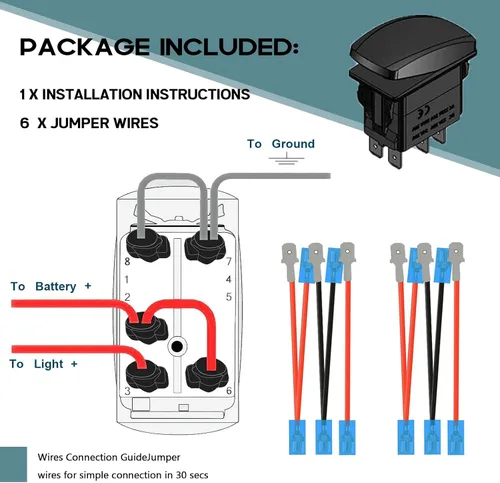 Vista 6 de Xislet Barra de Luces LED e Interruptores Basculantes de Luz Trasera de 5 Pines Láser de Encendido/Apagado con Set de Cables Puente Compatible