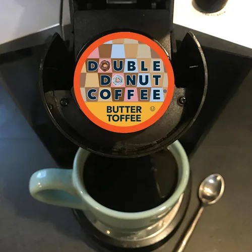 Vista 138 de Double Donut Coffee Cápsulas de Café Half Caff, Cápsulas de Café de Media Cafeína de Porción Individual para Cafeteras Keurig K Cup, Tostado Medio