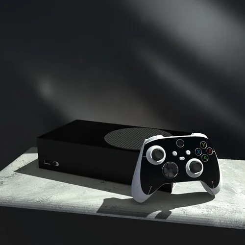 Vista 4 de PlayVital Fundas de vinilo personalizadas negras para controlador inalámbrico Xbox Core, calcomanías de cubierta para consola Xbox Series S