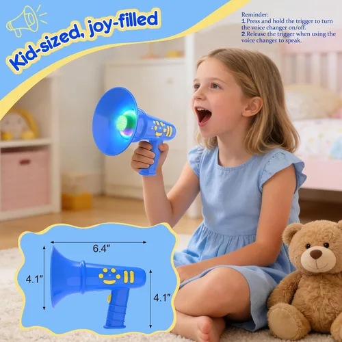 Vista 2 de MEGUO Cambiador de voz para niños, regalo de cumpleaños para niños y niñas de 3, 4, 5, 6, 7, 8 años - juguetes para niños de 3-8+ años - regalo