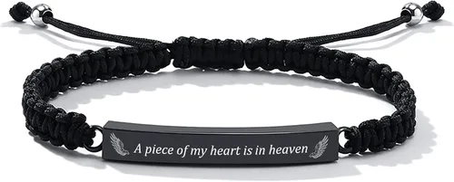 Vista 26 de Pulsera de urna personalizada para cenizas, recuerdos de joyería de cremación para mujeres y hombres, pulsera ajustable de cuerda tejida hecha a