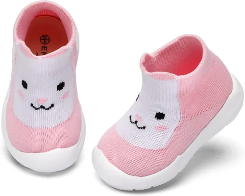 Vista 3 de Engtoy Baby Sock Shoes Baby Walking Shoes Infant Non-Slip Breathable Slippers with Soft Rubber Sole Baby Boys Girls Slip On Sneakers