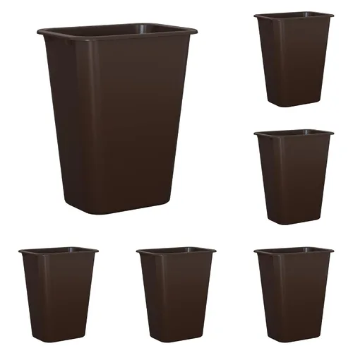 Vista 20 de Cubo de basura rectangular beige de 13 cuartos de galón / 3 galones para dormitorio, oficina, baño, se adapta debajo del escritorio