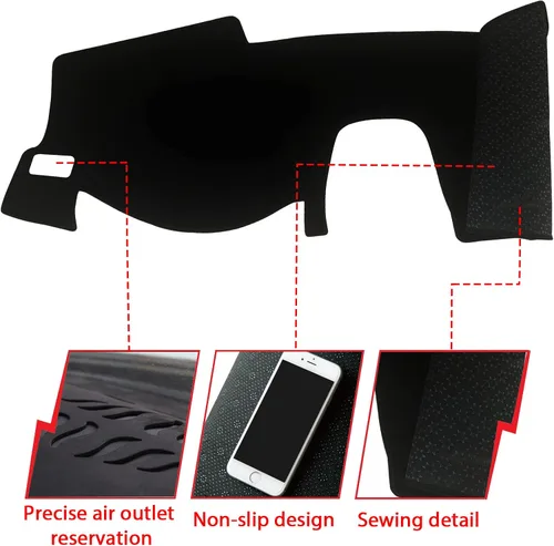 Vista 2 de Tapete para Tablero Compatible con Honda 11th Civic 2022 2023 Protector Antideslizante Personalizado con Borde Negro (Forro para Tablero)