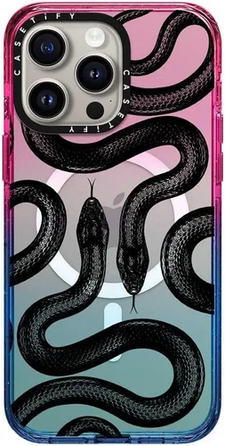 Vista 20 de CASETiFY Funda para iPhone 15 Pro Max, compatible con MagSafe Protección contra caídas de grado militar 4x de 8.2 pies Cheetah Paradise Pink