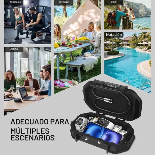 Vista 8 de Diyife Caja fuerte portátil, [impermeable] Caja de seguridad de viaje