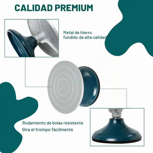 Vista 6 de DUPDMKIN Rueda de bandas para cerámica, plato giratorio de arcilla de metal de 7 pulgadas