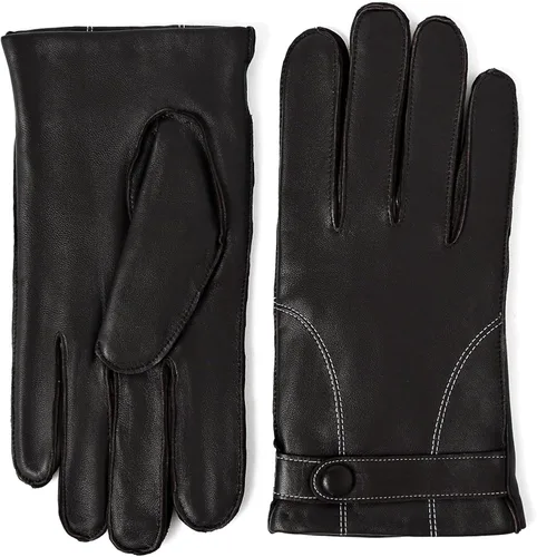 Vista 3 de YISEVEN Guantes de piel de oveja con forro de piel cálida para hombre