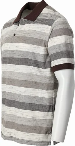 Vista 3 de Gioberti Polo Club Stripe para hombre, manga corta, ajuste regular, teñido de hilo
