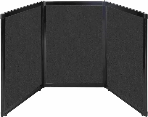 Vista 19 de Versare Pantalla plegable de mesa Partición de 3 paneles Divisor de espacio de trabajo portátil ligero Negro 78 x 24 pulgadas