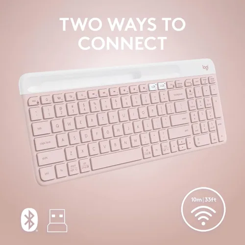 Vista 5 de Logitech K585 Teclado inalámbrico delgado multidispositivo, soporte integrado para dispositivo; para laptop, tableta, escritorio, teléfono