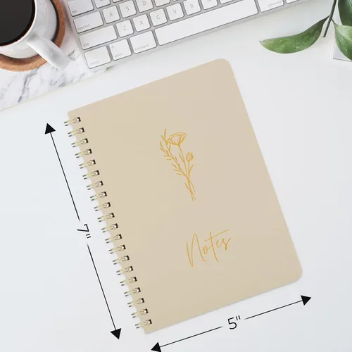 Vista 3 de ZICOTO Set de 3 Cuadernos de Espiral Estéticos para Mujeres - Lindo Diario/Cuaderno de 7x5 con Páginas Rayadas de Regla Universitaria - Suministros