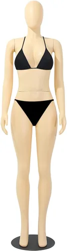 Vista 6 de Maniquí femenino de cuerpo completo de 63", maniquí de exhibición de estilo brasileño con base de metal para tiendas de ropa minorista