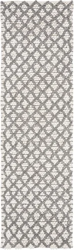 Vista 3 de SAFAVIEH Natura Collection - Alfombra de pasillo, 2 pies 3 pulgadas x 8 pies, gris y beige, viscosa y lana hecha a mano, ideal para zonas de alto