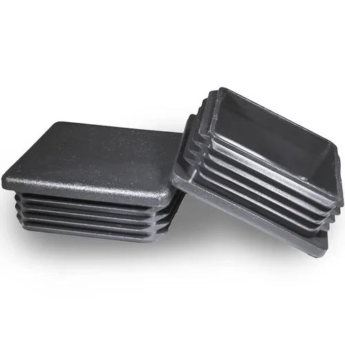 Vista 10 de Prescott Plastics Tapones de agujero de plástico acanalado de perímetro exterior de 1/2 pulgada (0.500 in), tapas cuadradas de tubo de metal negro
