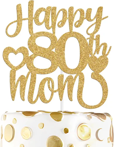Vista 21 de Decoración para tartas con texto en inglés "Happy 50th Mom", feliz 50 cumpleaños para madre, saludos a 50 años, cumpleaños, aniversario, suministros