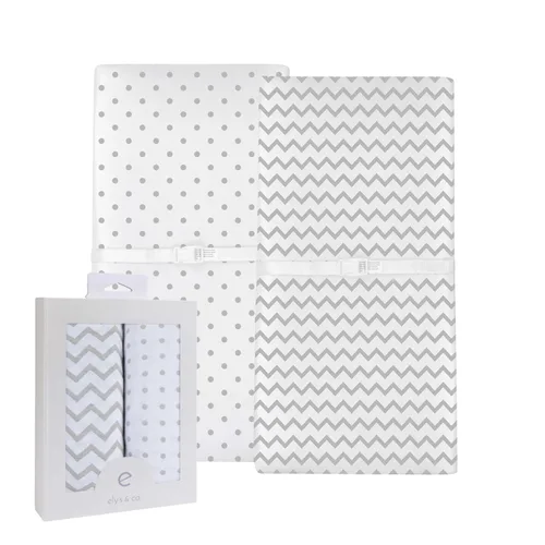 Vista 11 de Ely's & Co - Juego de fundas para cambiador, 2 unidades, 100% algodón de jersey, rayas y puntos abstractos en blanco y negro