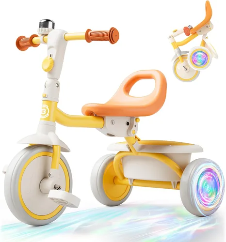 Vista 20 de besrey Triciclo para niños pequeños con campana, triciclo para niños de 18 meses a 5 años, triciclo para niños, bicicleta para niños de 1.5 a 5
