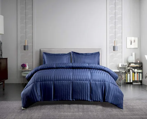 Vista 13 de Blue Ridge Home Fashions Kathy Ireland-Essentials - Juego de edredón reversible de 3 piezas de microfibra con diseño de damasco, color chocolate