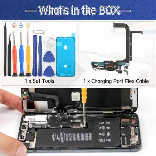 Vista 6 de Conector de muelle para iPhone 13 Pro Max Puerto de carga Flex Cable Reemplazo para iPhone 13 Pro Max Cargador USB Dock Board Conector