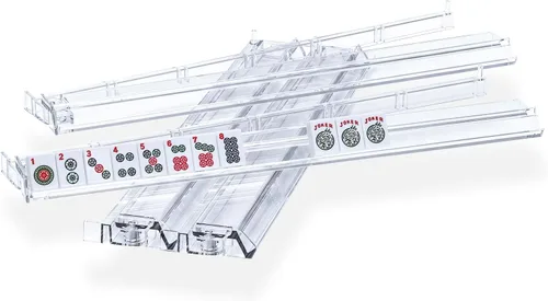 Vista 10 de Mahjong - Soporte y empujador de fichas todo en uno, combo de soporte y empujador de Mahjong de acrílico transparente, soportes modernos de fichas