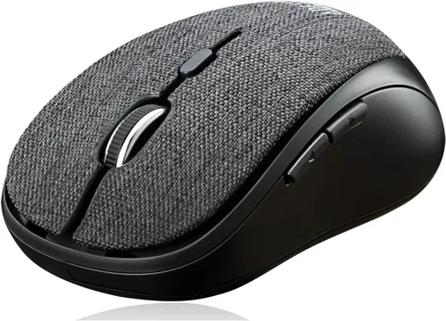Vista 3 de Adesso iMouse S80 2.4Ghz Tela inalámbrica Red Fabric Mini Mouse óptico, 5 botones (negro)