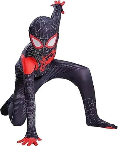 Vista 2 de ArmoQ Disfraz de superhéroe de Halloween para niños, traje elástico de elastano, disfraz de cosplay para niños