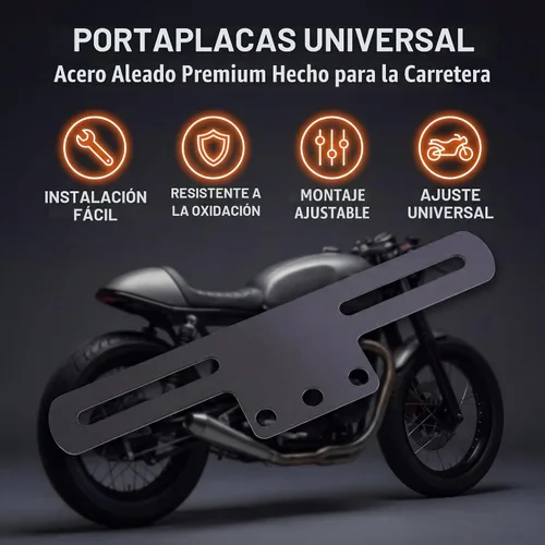 Vista 2 de Soporte para placa de matrícula de motocicleta de aleación